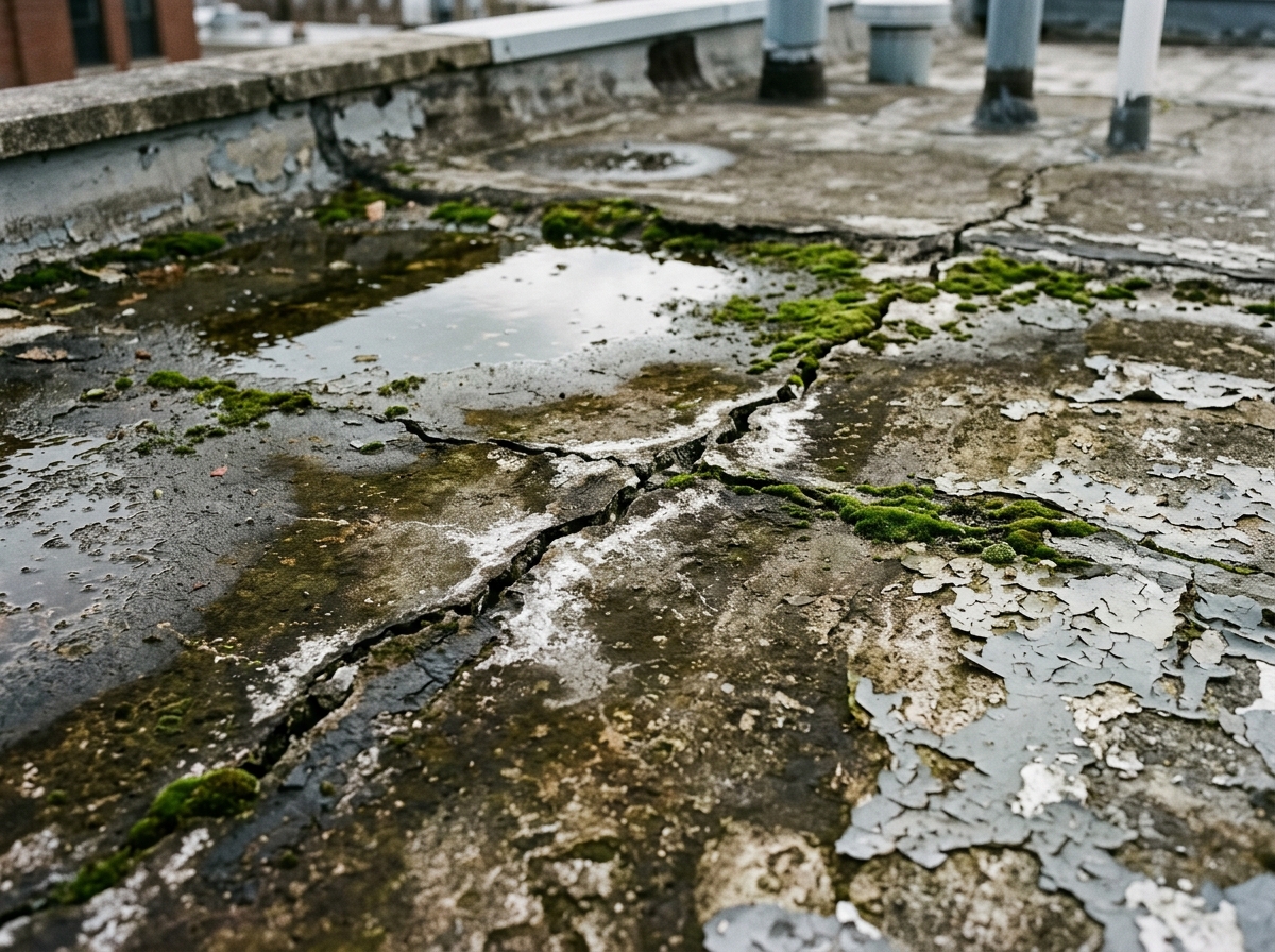 Terrace Rain Seepage & Thermal Crack Repair - Before
